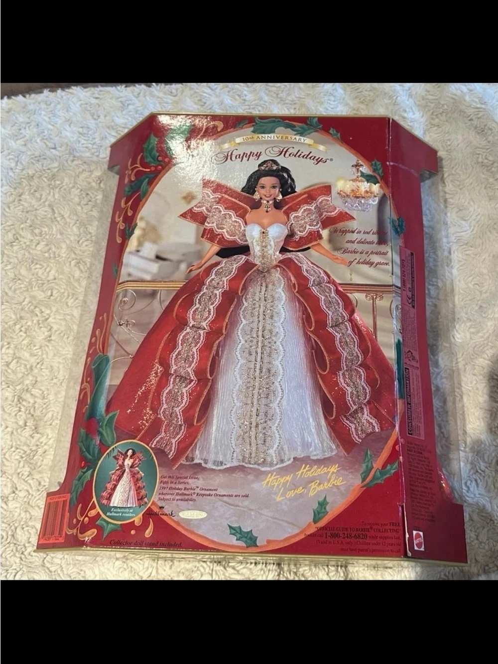 BARBIE 1997 Happy Holidays Misprint Green Eyed Hallmark Keepsake NEW! Rare ❤️